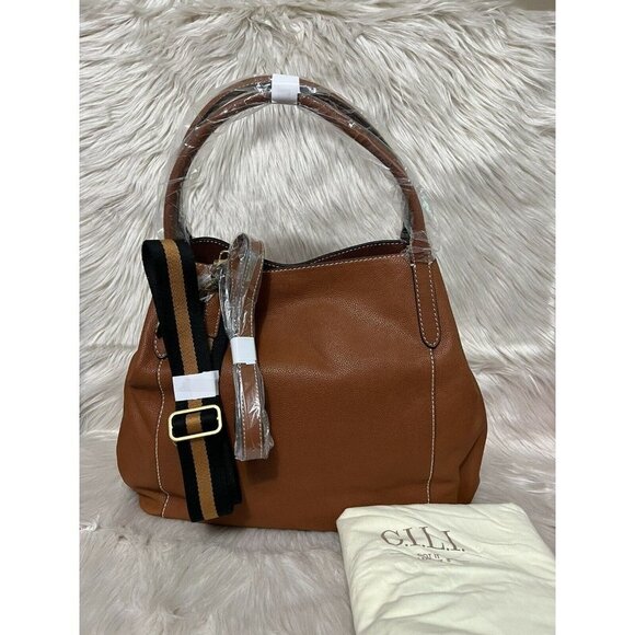 G.I.L.I. Rustic Leather Medium Roma Tote natural color - Picture 4 of 12